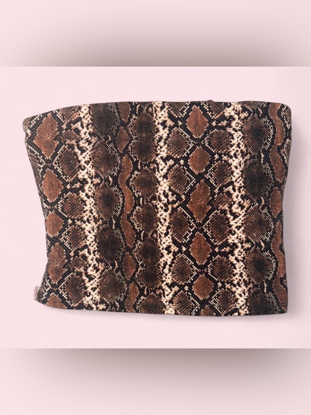 Heart & Hips Brown Snake-Print Tube Tank Top